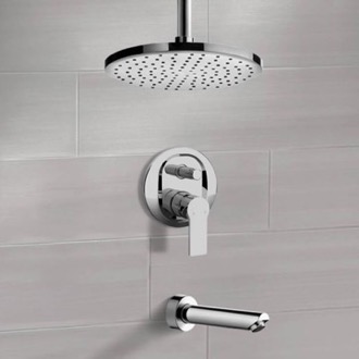 Tub and Shower Faucet Tub and Shower Faucet Set with Ceiling Rain Shower Head Remer TSF54
